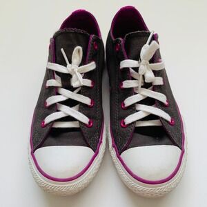 Converse All Star Low Top Sneakers Kids Size 3 Brown Purple Casual Shoes